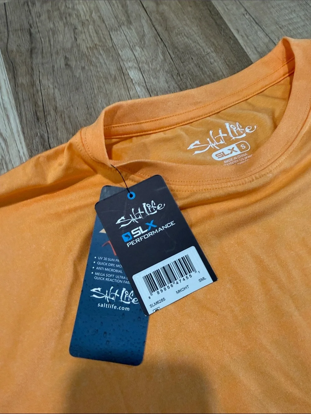 NWT Salt Life SLX performance UVAPOR Orange Long Sleeve UV SUN PROTECTION s